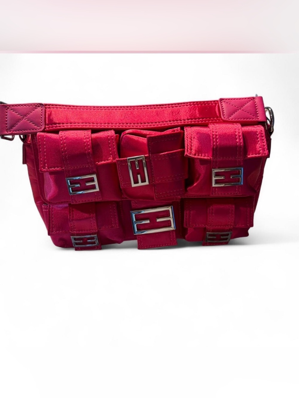 EGO Pink Patchwork Baguette Shoulder Bag